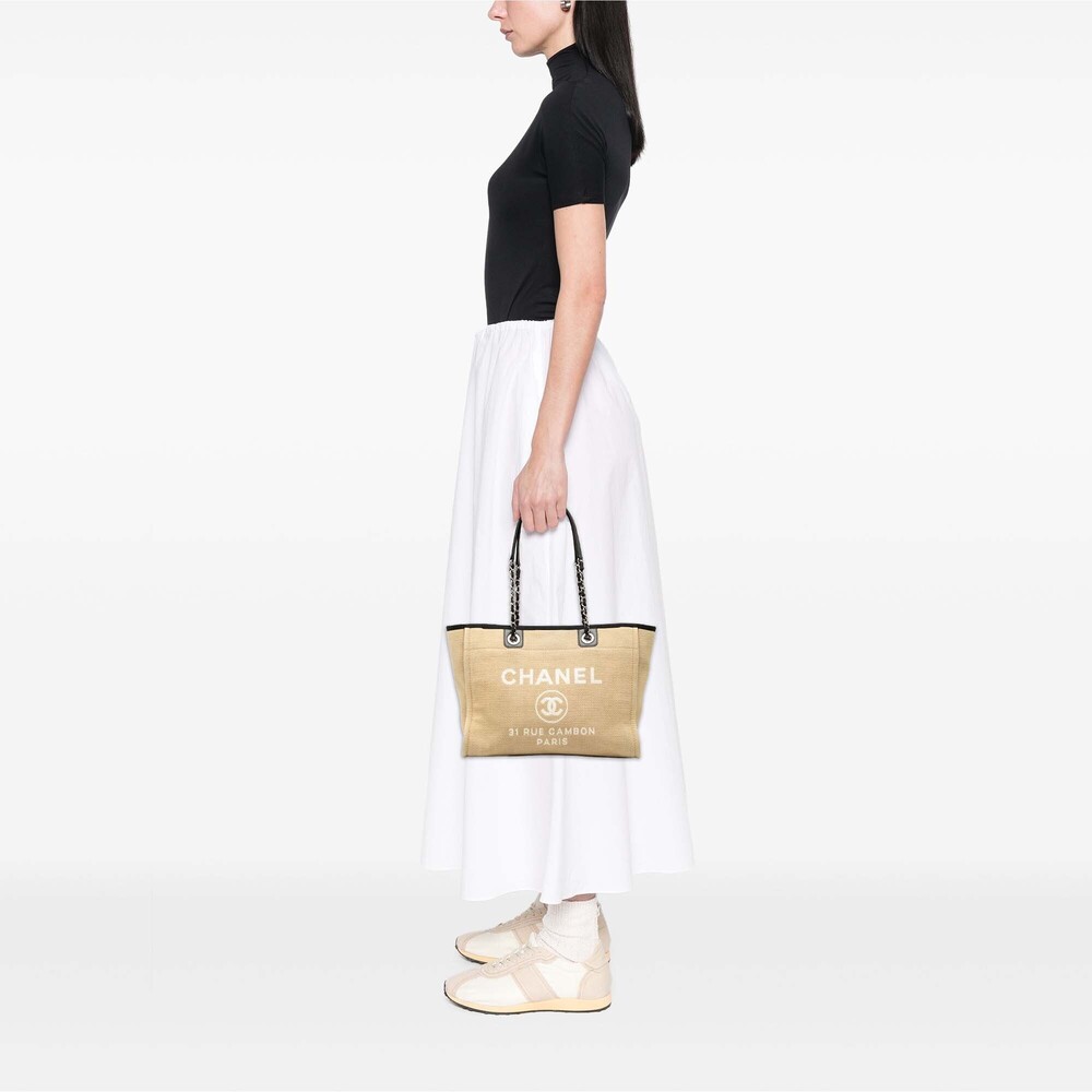 Pre-Loved Chanel Small Canvas Deauville Tote - Picture 7 of 8